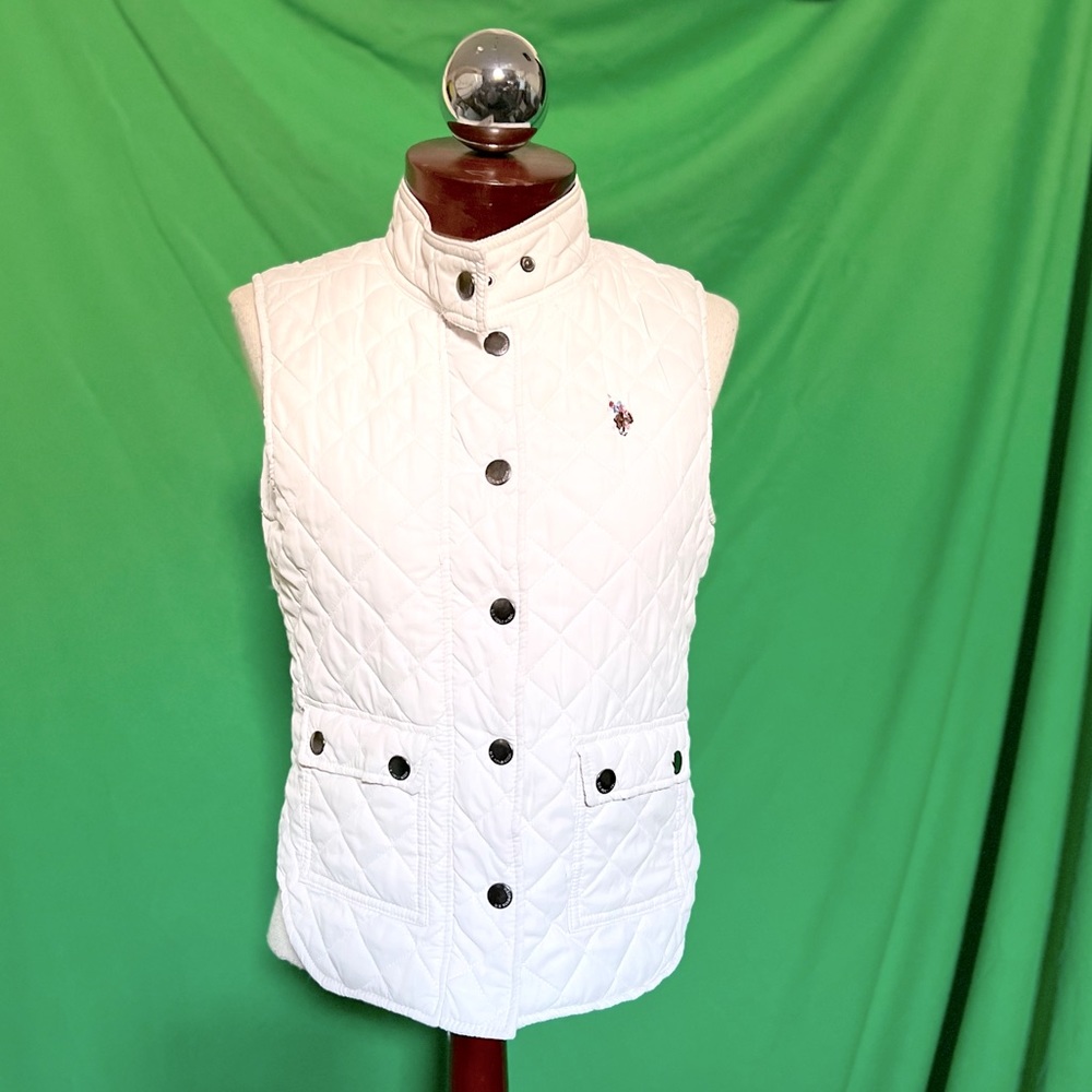 Polo Assn quilted white vest